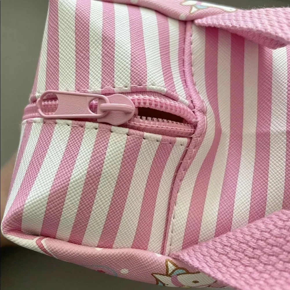 Hello Kitty Travel Pouch Bag NEW Faux Leather Zip School Pencil Case Cosmetic